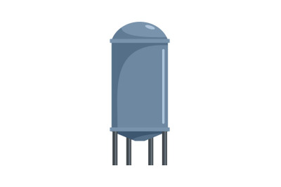 Water tank icon, flat style