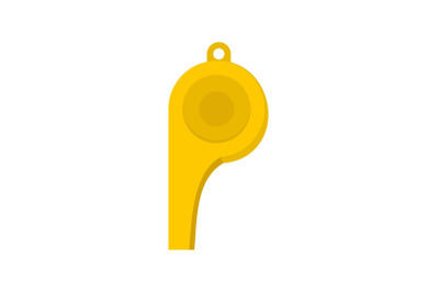 Whistle referee icon, flat style