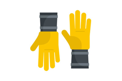 Honey gloves icon, flat style