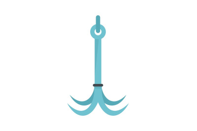 Climb hook icon, flat style