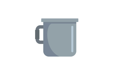 Metal cup icon, flat style