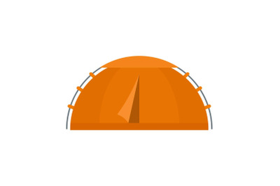 Hiking tent icon, flat style