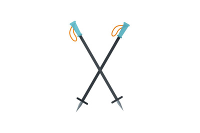 Climb sticks icon, flat style