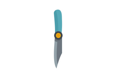 Hiking knife icon, flat style