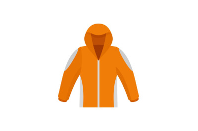 Climbing jacket icon, flat style