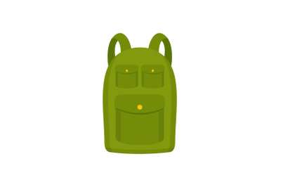 Hiking backpack icon, flat style