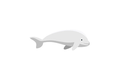 Beluga whale icon, flat style