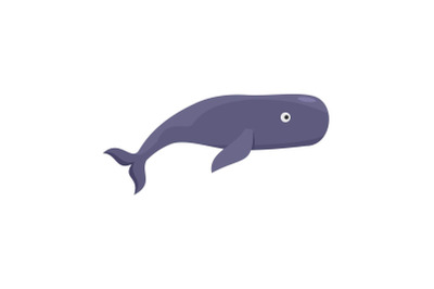 Right whale icon, flat style