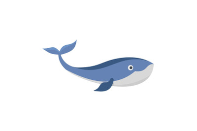 Sea whale icon, flat style