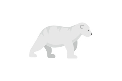 Polar bear kid icon, flat style