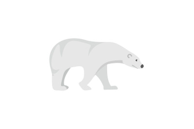 Polar bear icon, flat style