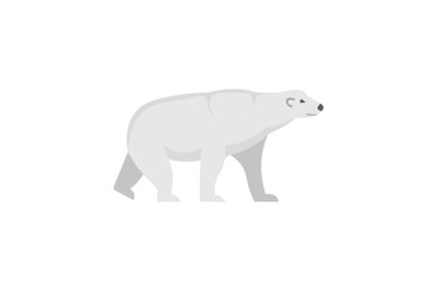 Arctic bear icon, flat style