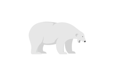 Sleepy polar bear icon, flat style