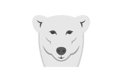 Female polar bear icon, flat style