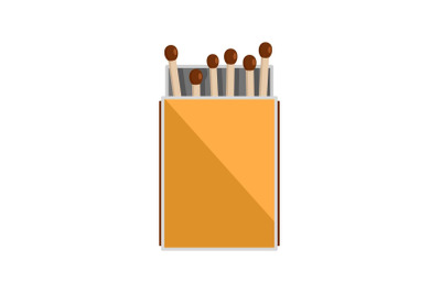 Pack of matches icon, flat style