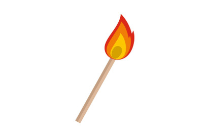 Burning matche icon, flat style
