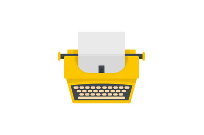 Old fashion typewriter icon, flat style