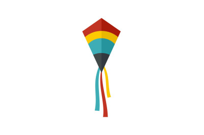 Classic kite icon, flat style