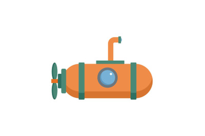 One person submarine icon, flat style