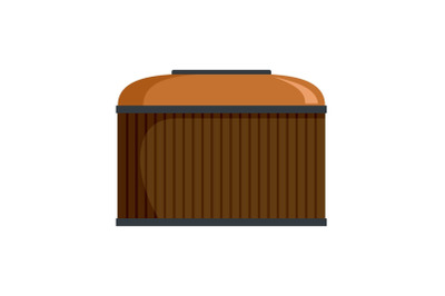 Cognac wood barrel icon, flat style
