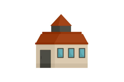 Farm house icon, flat style