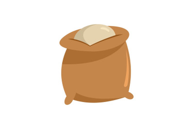 Flour bag icon, flat style