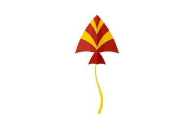 Bird kite icon, flat style