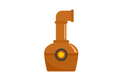 Container of cognac icon, flat style