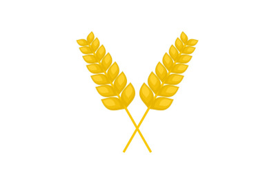 Pair of wheat icon, flat style