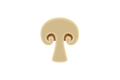 Half of mushroom icon, flat style
