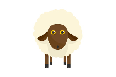 Cute sheep icon, flat style