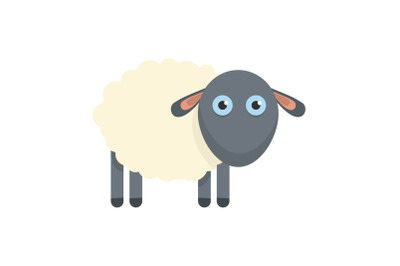 Cute sheep icon, flat style