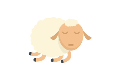 Sleeping sheep icon, flat style