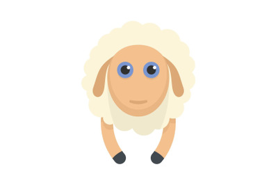 Sheep smile icon, flat style