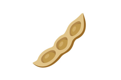 Brown peas icon, flat style