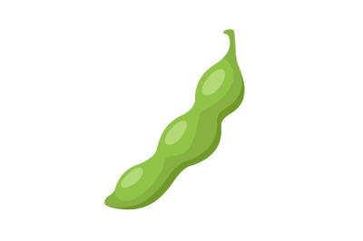 Green peas icon, flat style