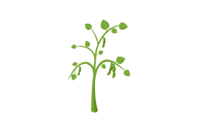 Peas plant icon, flat style