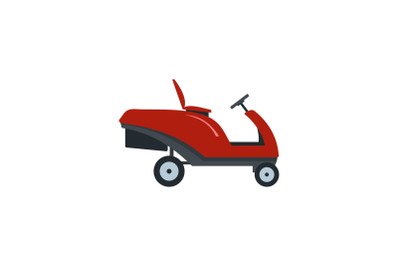 Grass cutter machine icon, flat style