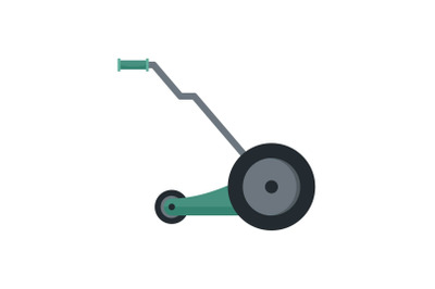 Electric grass cutter icon, flat style