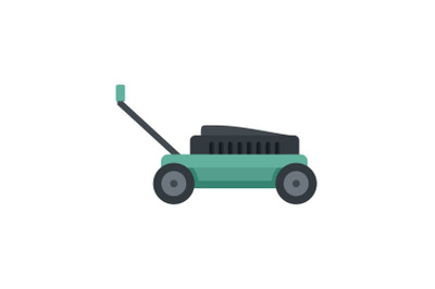 Small lawn mower icon, flat style