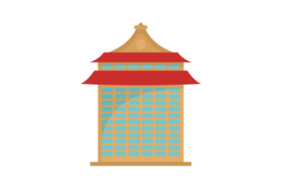 Taipei building icon, flat style