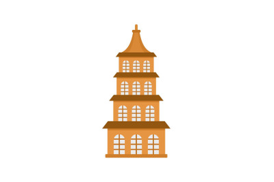 Taiwan window building icon, flat style