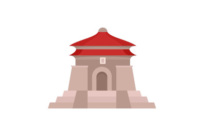 Taiwan temple icon, flat style