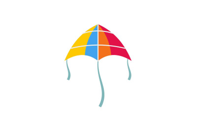 Shine kite icon, flat style
