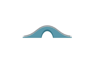 Blue bridge icon, flat style