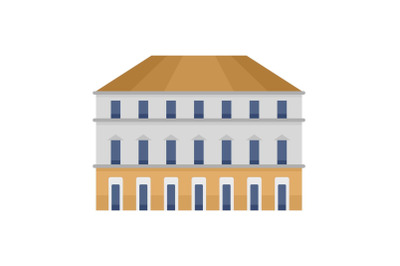 Milan building icon, flat style