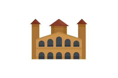 Hystorical building icon, flat style