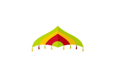 Flying kite icon, flat style