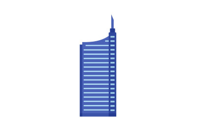 Sky building icon, flat style