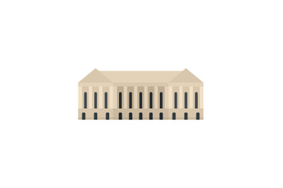 Parliament building icon, flat style
